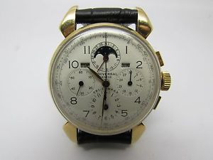 Vintage Universal GeneveTri-Compax 18k gold & steel case Original dial men watch