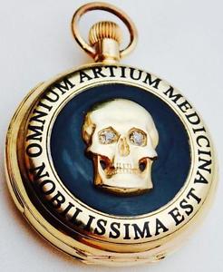 18k Gold,Enamel&Diamonds Doctor's Skull 5 Minutes Repeater Schwob Freres watch