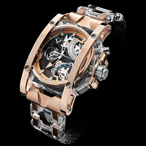 Visconti Solid Gold Crystal Demo LE Watch w/ Sapphire Strap - Monobloc Case!!