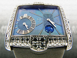 HARRY WINSTON AVENUE B DIAMOND BEZEL MOP DIAL 18K WHITE GOLD 350/LQTZWL.M1/00