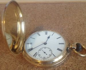 18 Carat Gold Full Hunter Pocket Watch Mid 1800'S