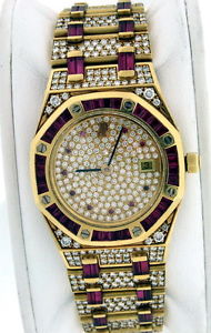 Audemars Piguet Royal Oak NEW 18k Yellow Gold Diamond / Ruby $284,400.00 watch.
