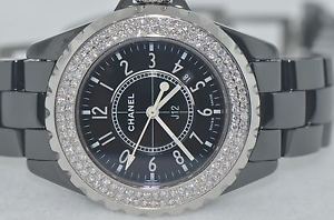 Womens Chanel J12 Ceramic  *** Diamonds Everywhere ***