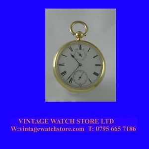 Rare Prescot Made 18k Gold Chain Fusee Fareham Up/Down Pocket Watch 1876