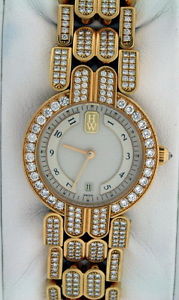 Harry Winston Premier 18k Yellow Gold $61,900.00 ALL DIAMOND ladies watch.
