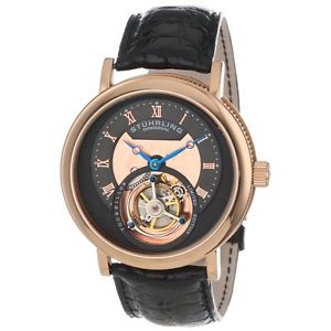 Stuhrling Original Mens 502334XK54 Limited Edition 16k Rose Gold Mechanical Watc