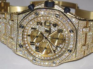 Mens Audemars Piguet Royal Oak Offshore 18K Solid Gold ** Diamonds Everywhere **