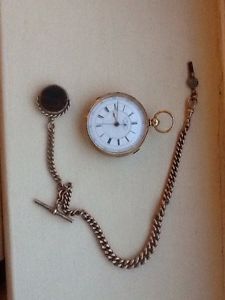 1883 18CT Centre Seconds Chronograph Pocket Watch With Chain Rose Gold