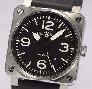 Bell&Ross Aviation Br03-92 Ss x Rubber Auto Black Dial Excellent #1002