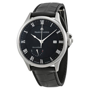 Maurice Lacroix Masterpiece Automatic Black Leather Mens Watch MP6807-SS001-310