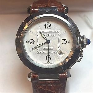 cartier PASCHA  misura 38 acciao ref 2379 pelle deployante automatico