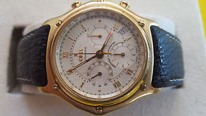 EBEL CRONOGRAPH LE MODULOR 18KT SOLID GOLD WITH BOX AND PAPERS WHITE DIAL