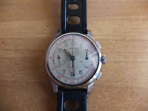Very Rare Vintage Military Angelus Stainless steel Chronograph cal 215