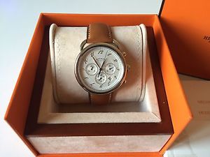 Hermes Stainless Steel and Natural Barenia Leather Arceau TGM