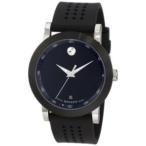 Movado Mens 0606507 Museum Black Rubber Watch