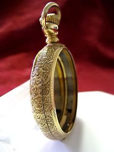 ANTIQUE U.S.ASSAY 14K YELLOW GOLD POCKET HUNTER WATCH CASE NO MONOGRAMS 36.6 GR