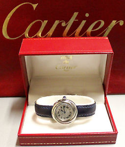CARTIER MUST TRINITY ARGENTO SILVER 925 ROUND WATCH OROLOGIO UHREN 29 MM