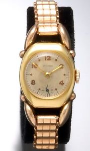 Ladies Movado Watch 18K Pink and Green Gold w/Gold Filled Bracelet Art Deco 30s
