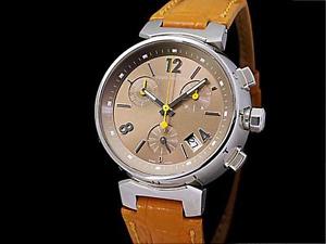 Auth LOUIS VUITTON Tambour chronograph Q1322 SS Quartz Lady's Watch(O A4249)