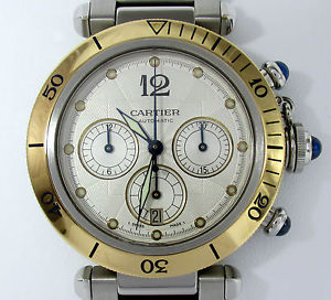 orologio CARTIER PASHA cronografo automatico Ref:2113 acciaio oro