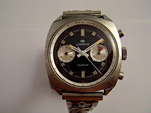 VINTAGE RAREST lorenz CHRONOGRAPH DIAL COMPAX valjoux 23 sub diver black dial