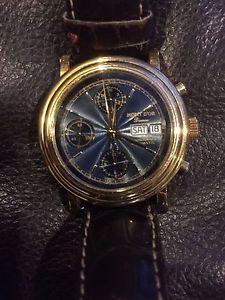 MONT D'OR solid 18K Yellow Gold Men's Swiss Automatic Chronograph