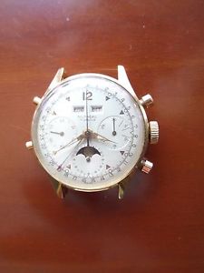 VINTAGE ANTIQUE OLD 14K GOLD TOURNEAU VALJOUX 88 SLIGHTLY TARNISHED.UNPOLISHED
