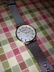Kevin Silver Stainless Mesh Rose Gold Watch