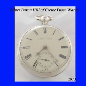 Rare Silver Fusee KW Crewe Slow Beat Pocket Watch 1873