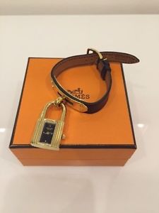 Montre Kelly Hermès Cuir grainé noir