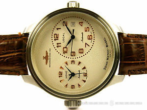 ZENO-WATCH BASEL Dual Time Stahl grau AUT Ref. Z8671GRIGIO. NEU!