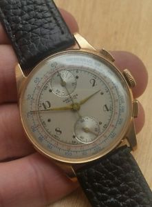 VINTAGE WATCH CHRONOGRAPH BREITLING CADETTE VENUS 170 18 KLT GOLD
