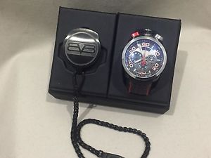 BRAND NEW AUTHENTIC BOMBERG BOLT 68 QUARTZ CHRONO RED BLACK RUBBER STRAP WATCH