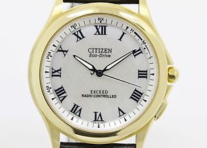 Polished CITIZEN EXCEED MOP Dial 18K Solid Gold Mens Watch EAH74-2231 (BF070800)
