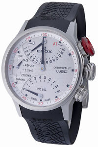 Edox Men's 36001 3 AIN WRC Chronorally Chronograph Black Rubber Wristwatch