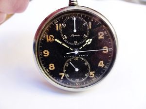 MONTRE GOUSSET CHRONOGRAPHE MILITAIRE ALPINA MINERVA A.LUNSER BERLIN 1940