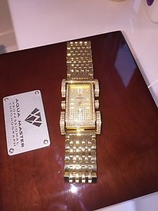 Aqua Master Women Ladies Watch Diamonds Gold Chronograph