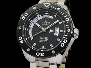 Auth EDOX Class One Day Date Titanium/Ceramic Auto Men's Watch(S A46562)