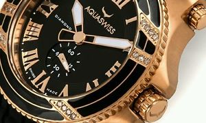 Montre aquaswiss femme  39LD006 véritables  diamants.