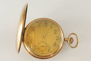 BEAUTIFUL 14K SOLID GOLD SIZE 16 FULL HUNTER CASE POCKETWATCH RUNNING 72.6 GRAMS