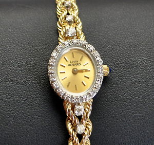 Louis Renard Diamond Watch, 14k Gold Case & Bracelet, Swiss