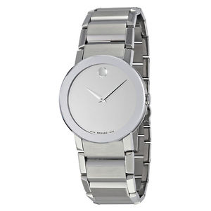Movado Sapphire Silver Mirror Mens Watch 0606093