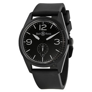Bell and Ross Black Dial Rubber Automatic Mens Watch BRV123-BL-CA-SRB