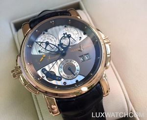 ULYSSE NARDIN SONATA CATHEDRAL GMT ALARM 18K ROSE GOLD 676-88/212 MENS WATCH