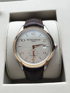 Baume et Mercier Clifton Automatic Silver Dial Brown Leather Mens Watch MOA10139
