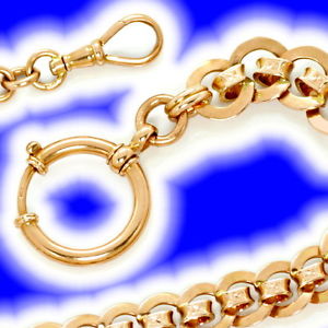 Taschenuhrkette im Verlauf jedes Glied graviert Rotgold - JUWELENMARKT DE, K2605