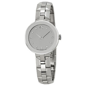 Movado Sapphire Silver Dial Stainless Steel Ladies Watch 0606814