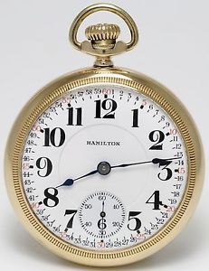 Rare 23 Jewel Railroad Grade HAMILTON 946 Montgomery Dial Pocket Watch - c1913