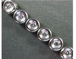 ESTATE WIDE 1.30CT DIAMOND 14KT WHITE GOLD BEZEL BRACELET SIMPLY STUNNING #12212