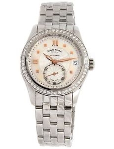 NEW Armand Nicolet Ladies M03 Steel Automatic Diamond Watch 9155D-AO-M9150